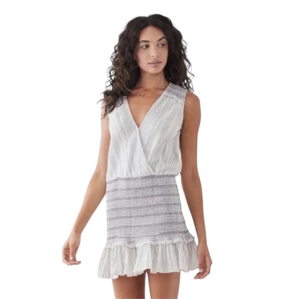 NWT! Veronica Beard Cox Cotton Smocked Mini Dress - Size Large